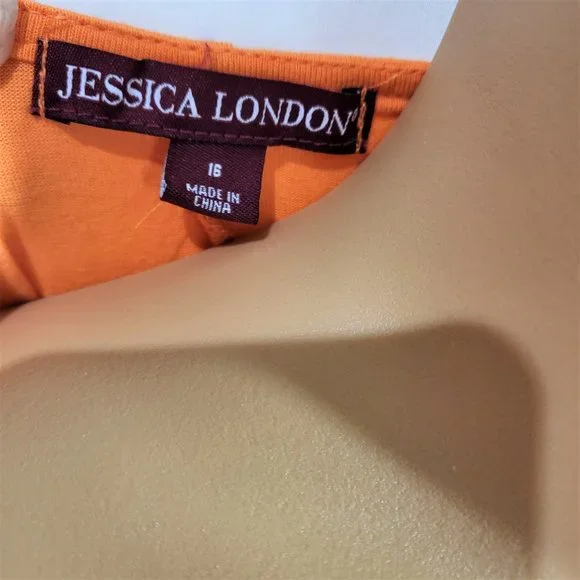 Jessica London Brunt Orange Midi Dress Size 16 - Picture 5 of 7